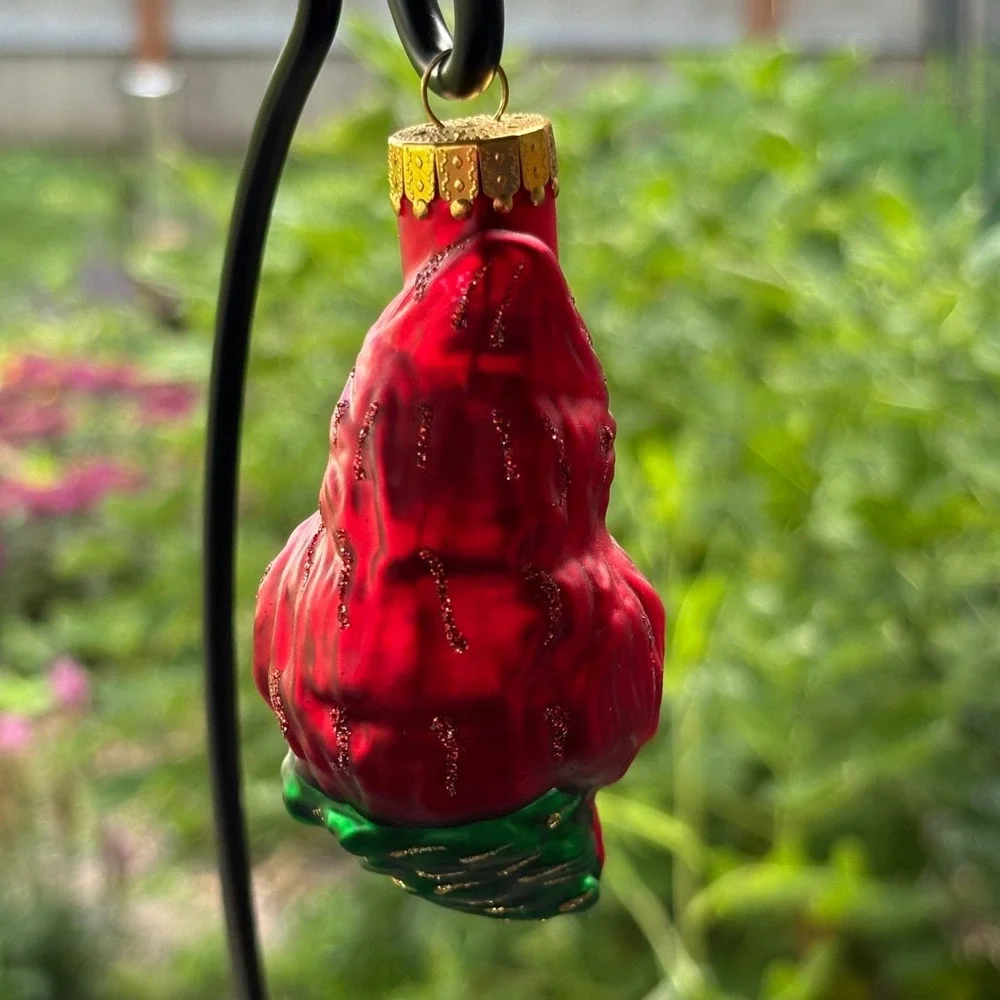 Unique Treasures Red Cardinal Glass Christmas Ornament